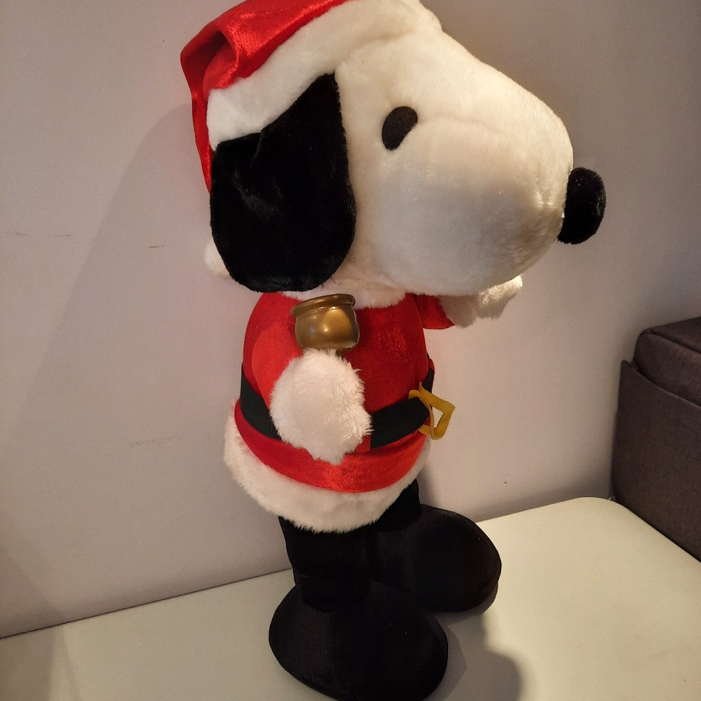 Peanuts Santa Snoopy Stuffed Stand Up Holiday Greeter Red, White, Black